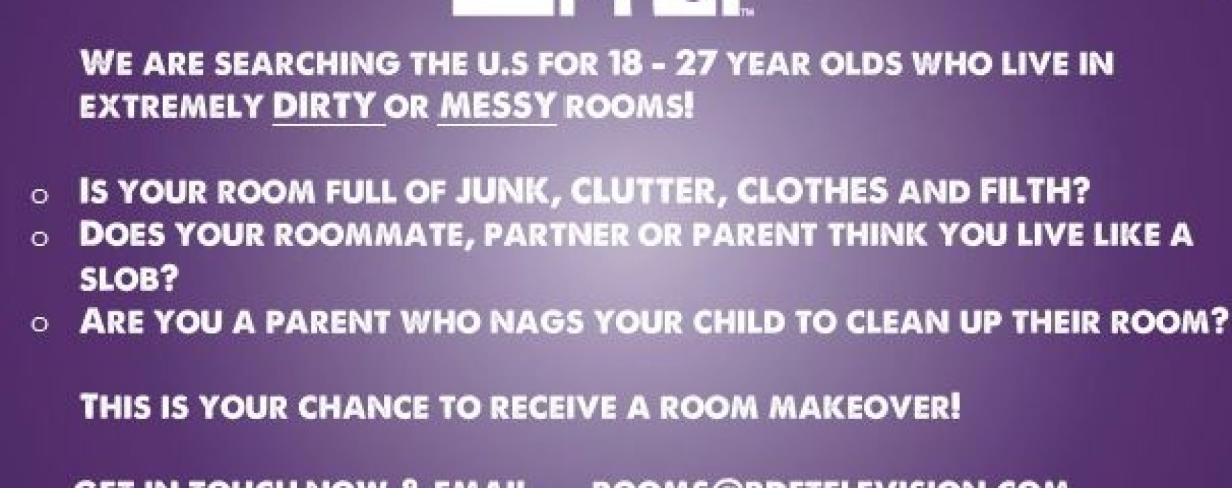 MTV are looking for young people who live in messy rooms!